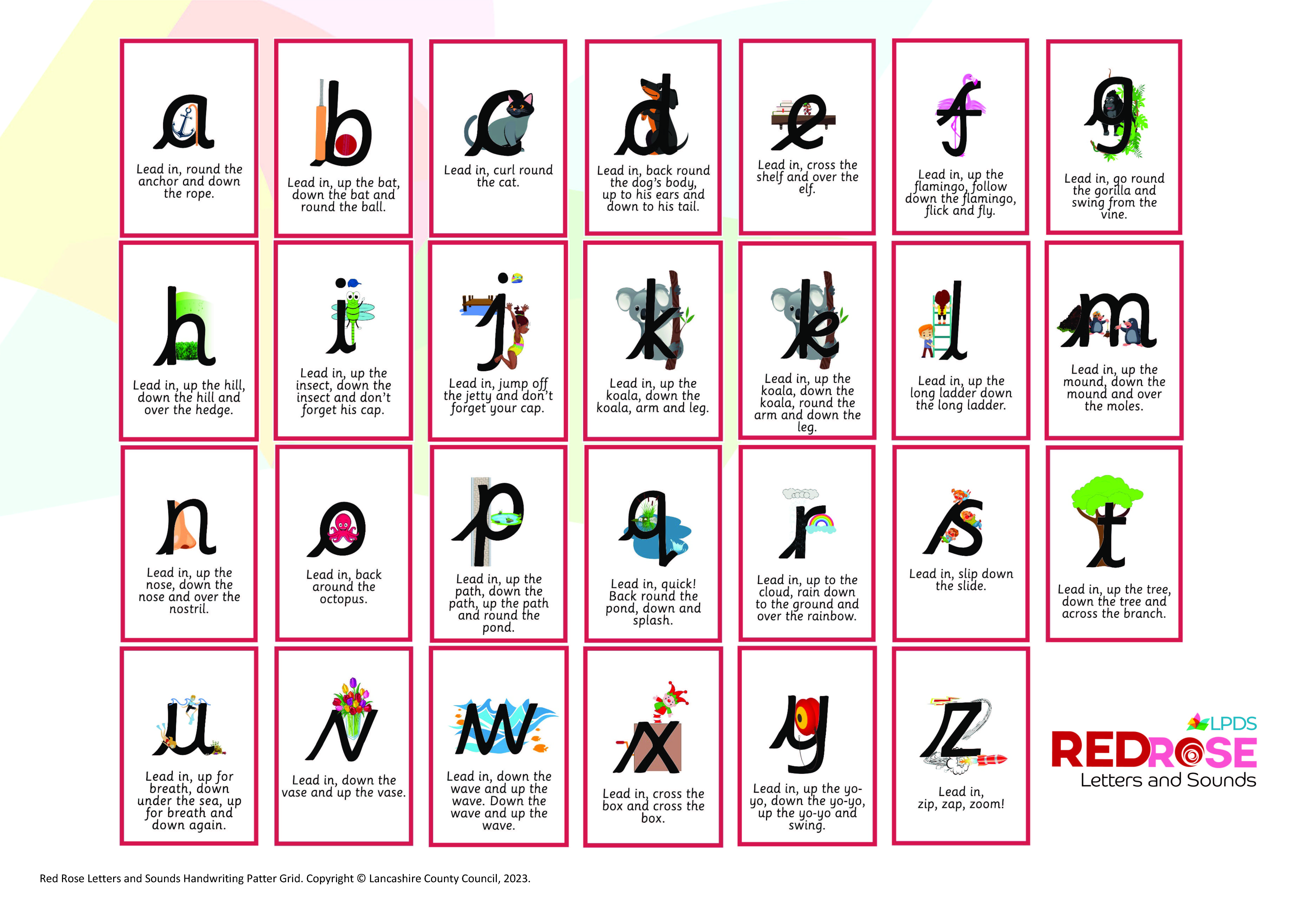 Red Rose Pre-Cursive Handwriting Patter Grids - A4 (PBL151b)