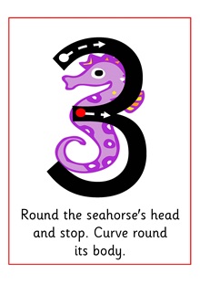Red Rose Numeral Formation Phrase Cards - A6 (With stop)