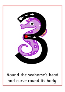 Red Rose Numeral Formation Phrase Cards - A4 (Without stop)