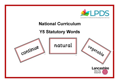 National Curriculum Statutory Words for Y5 (PBL115c)