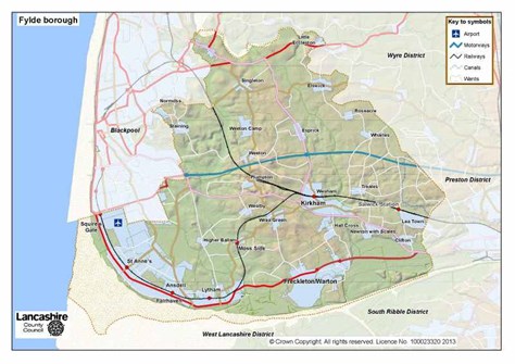 Map of Fylde borough, click on image for full size version