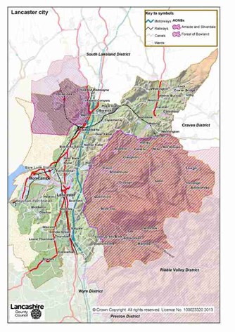 Map of Lancaster City district, click on image for full size version Map of Lancaster City district