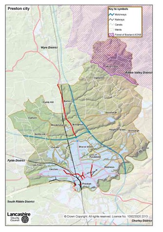 Map of Preston City district, click on image for full size version Map of Preston City district